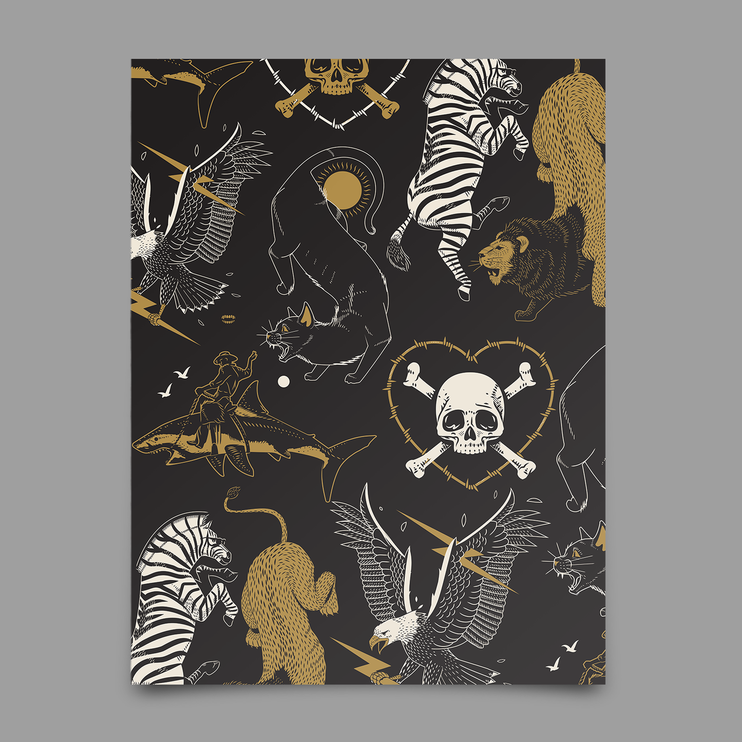 Black Gold Flash Print