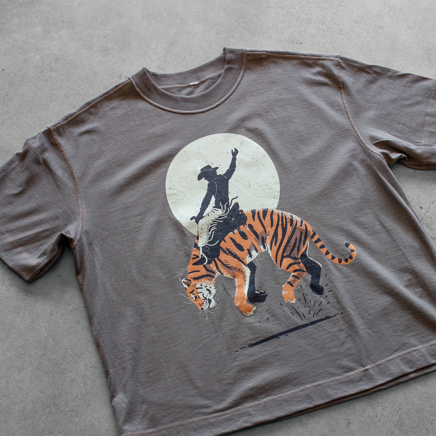 Cowboy Tiger Boxy Tee