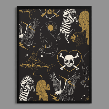 Black Gold Flash Print