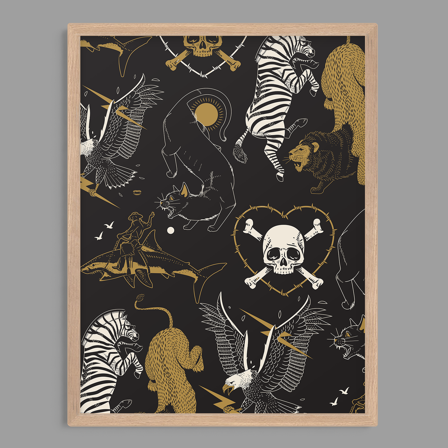 Black Gold Flash Print