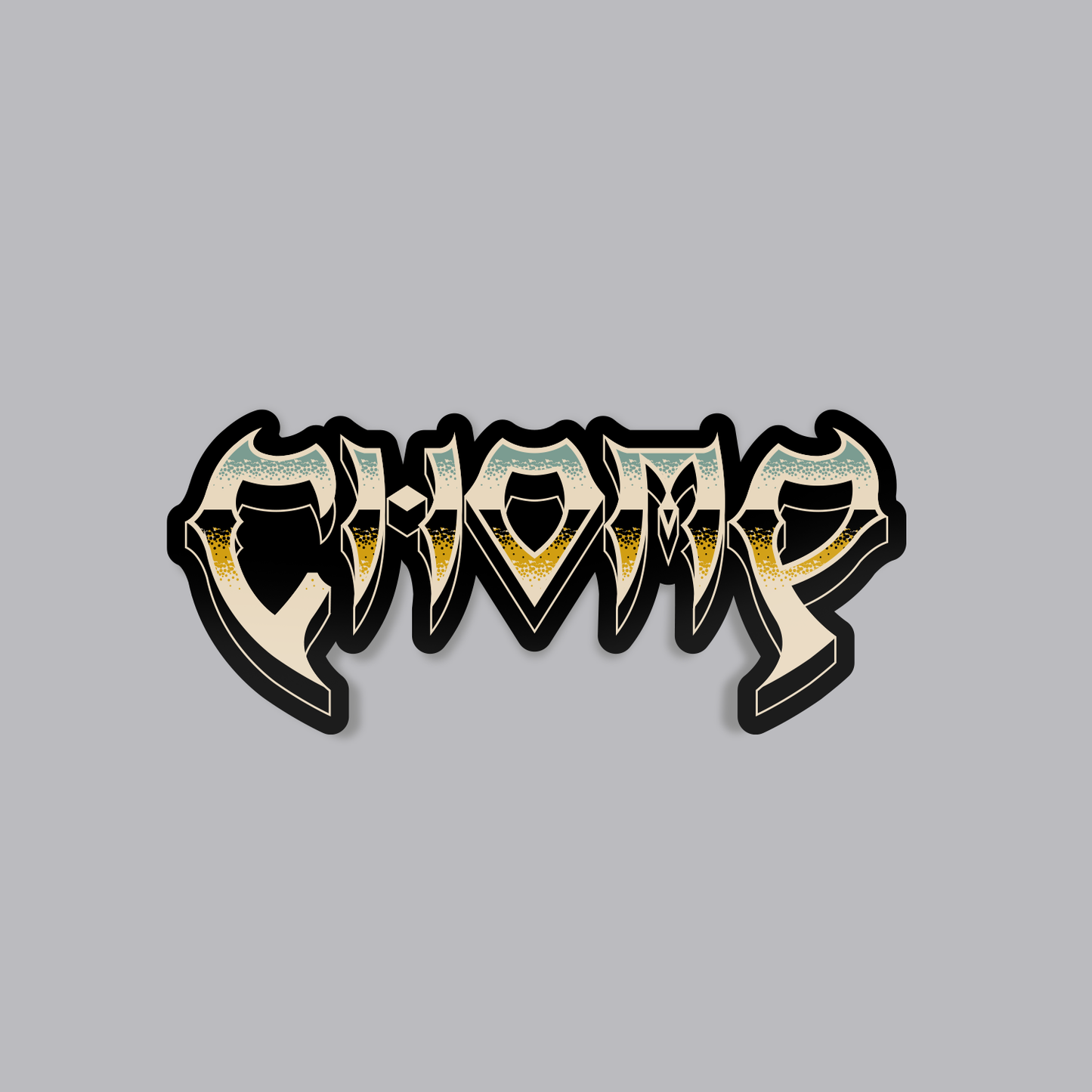 Chrome Chomp Sticker