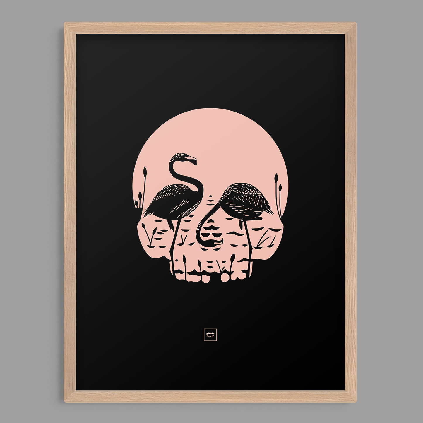 Flamingo Skull Print