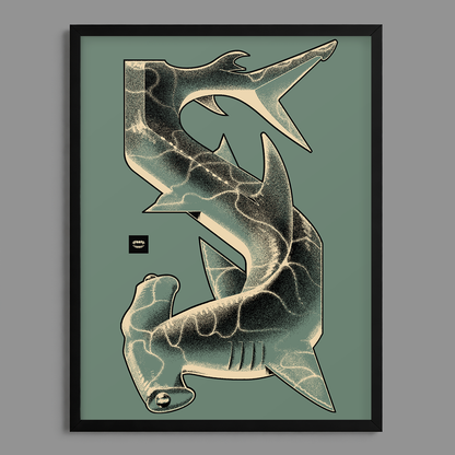 Hammerhead Tessellation Print