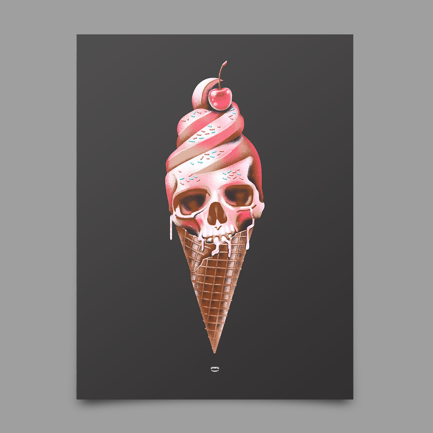 Ice Cream Skull Print