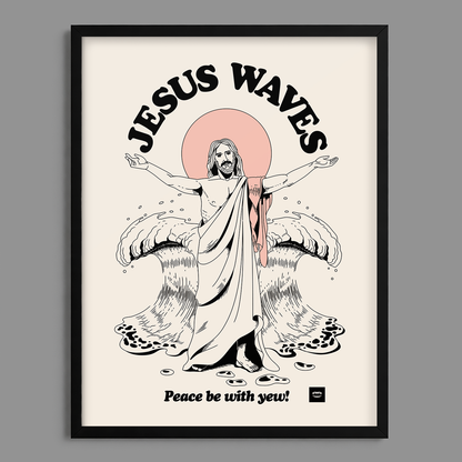 Jesus Waves Print
