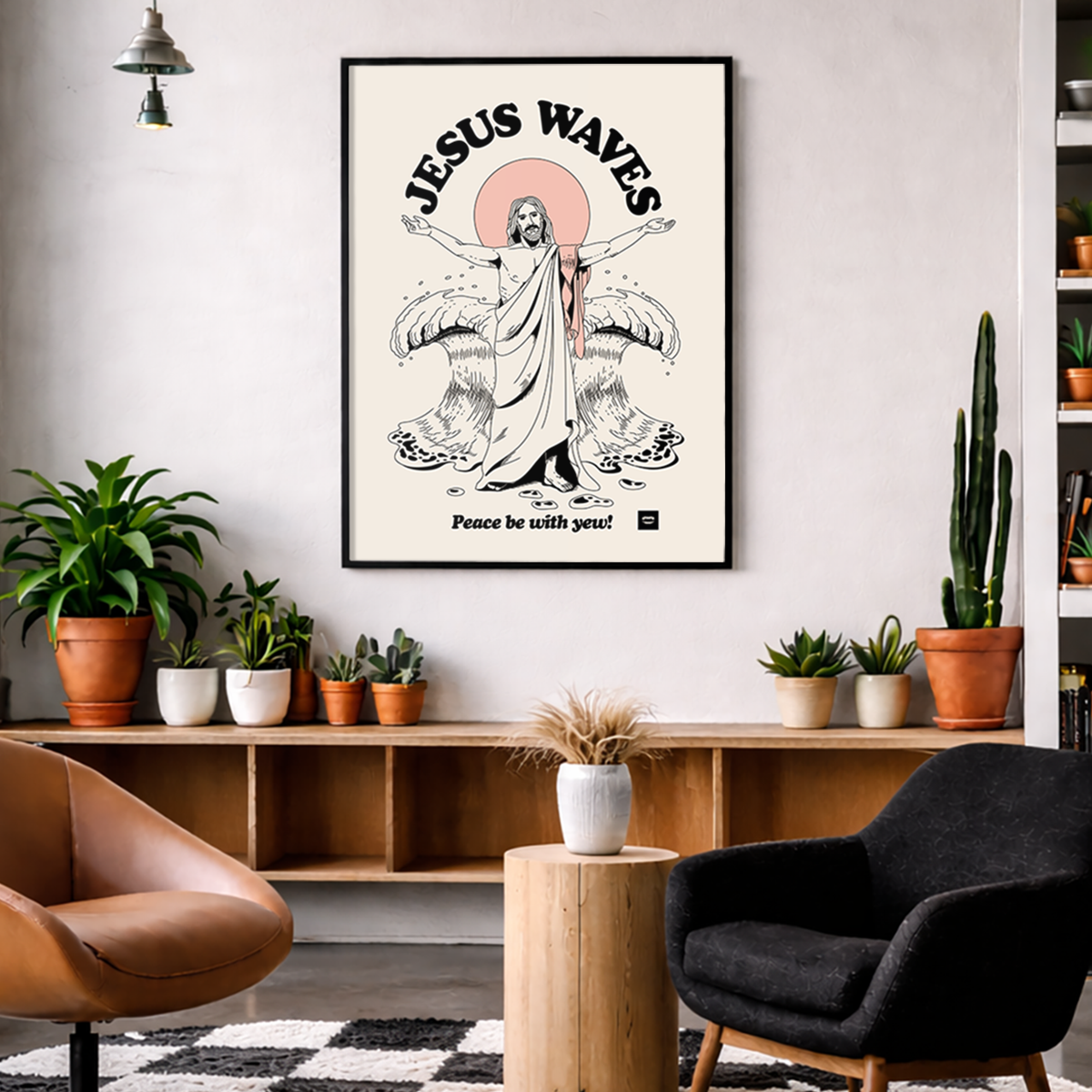 Jesus Waves Print