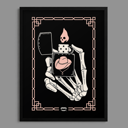 Cowboy Lighter Skull Print