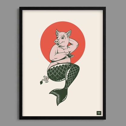 Mermaid Pig Print