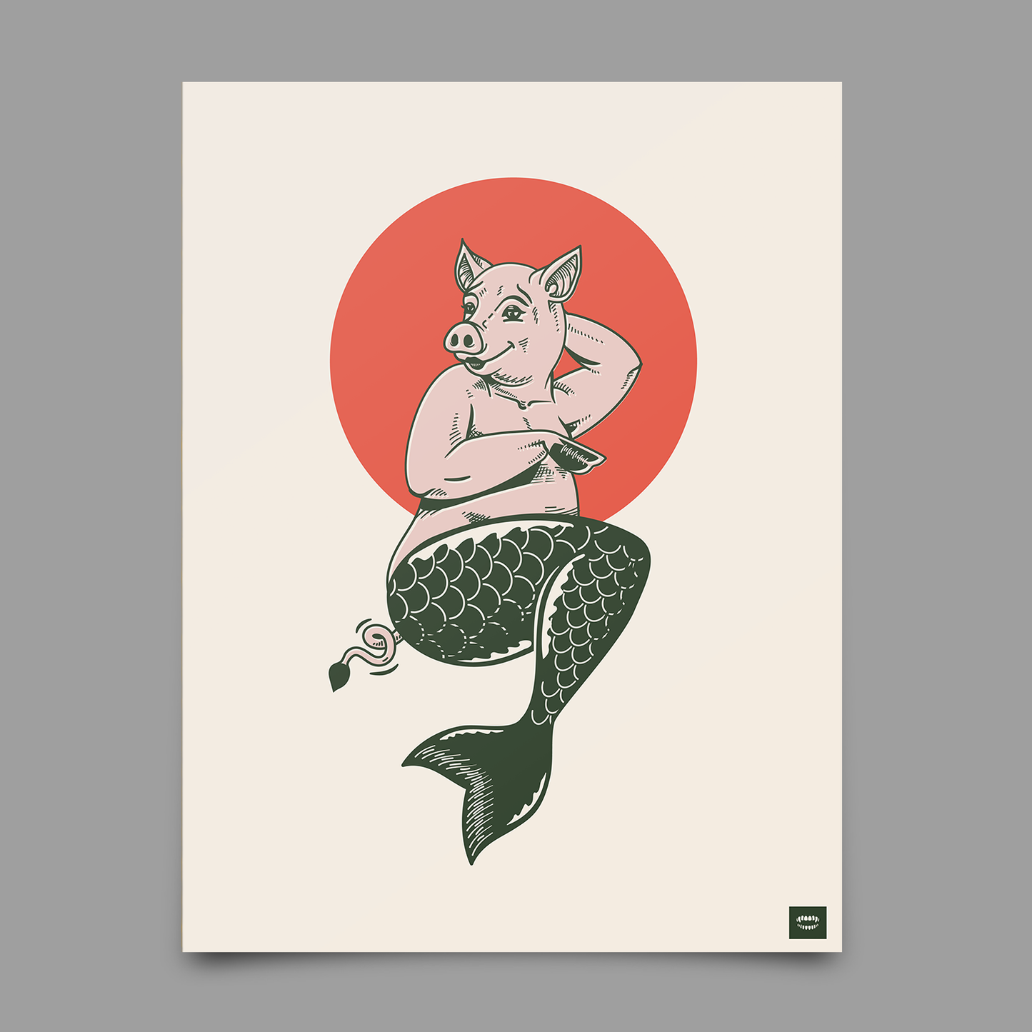 Mermaid Pig Print