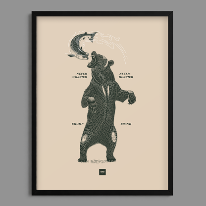 Bear Salmon Print
