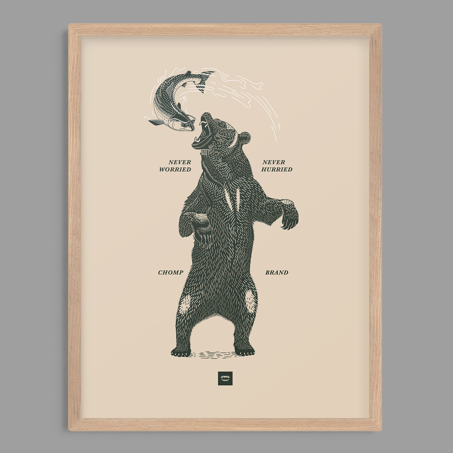 Bear Salmon Print