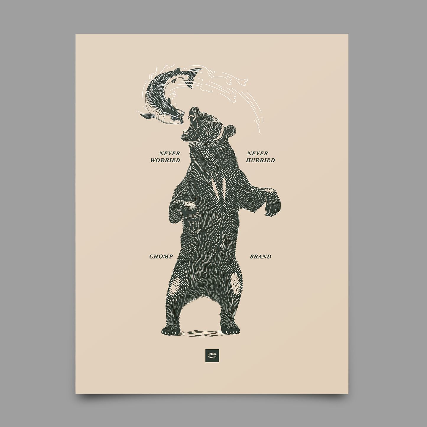 Bear Salmon Print