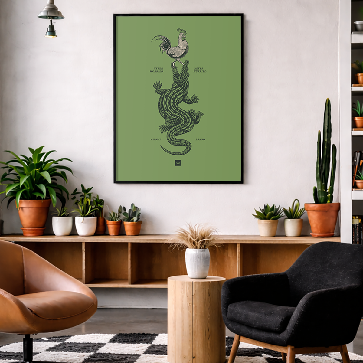 Gator Rooster Print