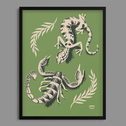 Scorpion Gecko Print