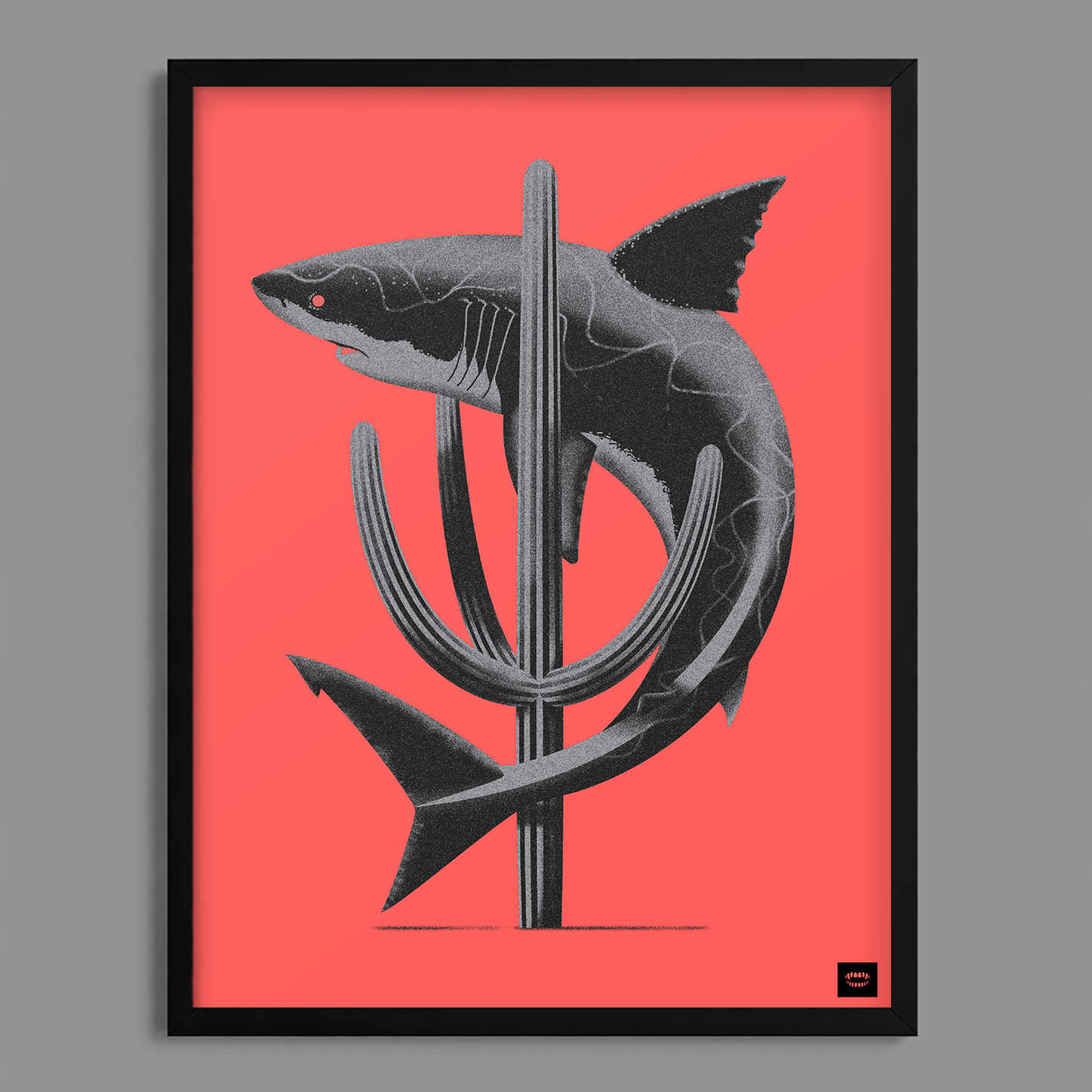 Shark Cactus Print
