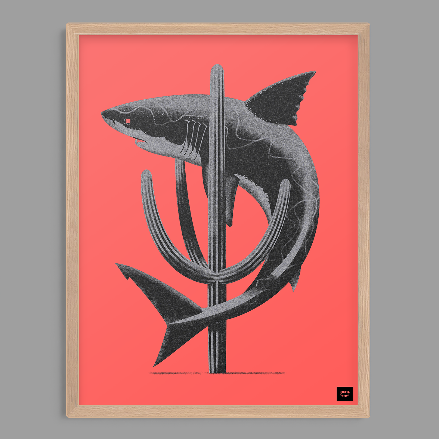 Shark Cactus Print