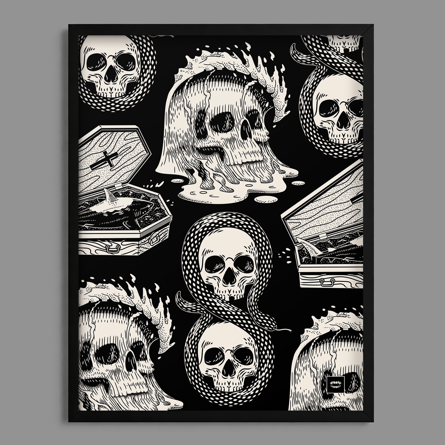 Wave Skull Print