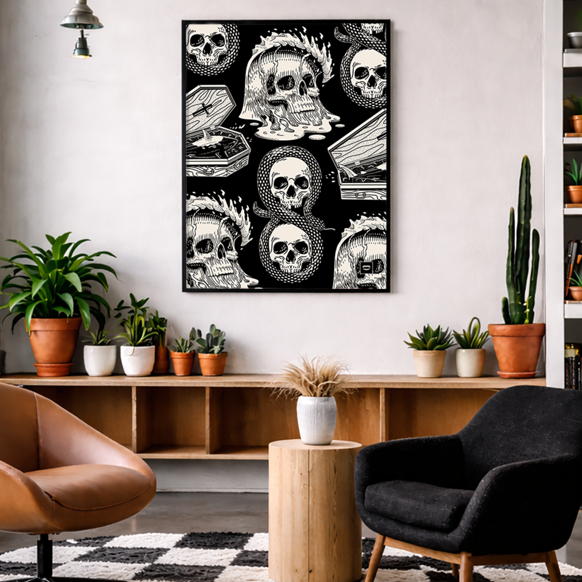 Wave Skull Print