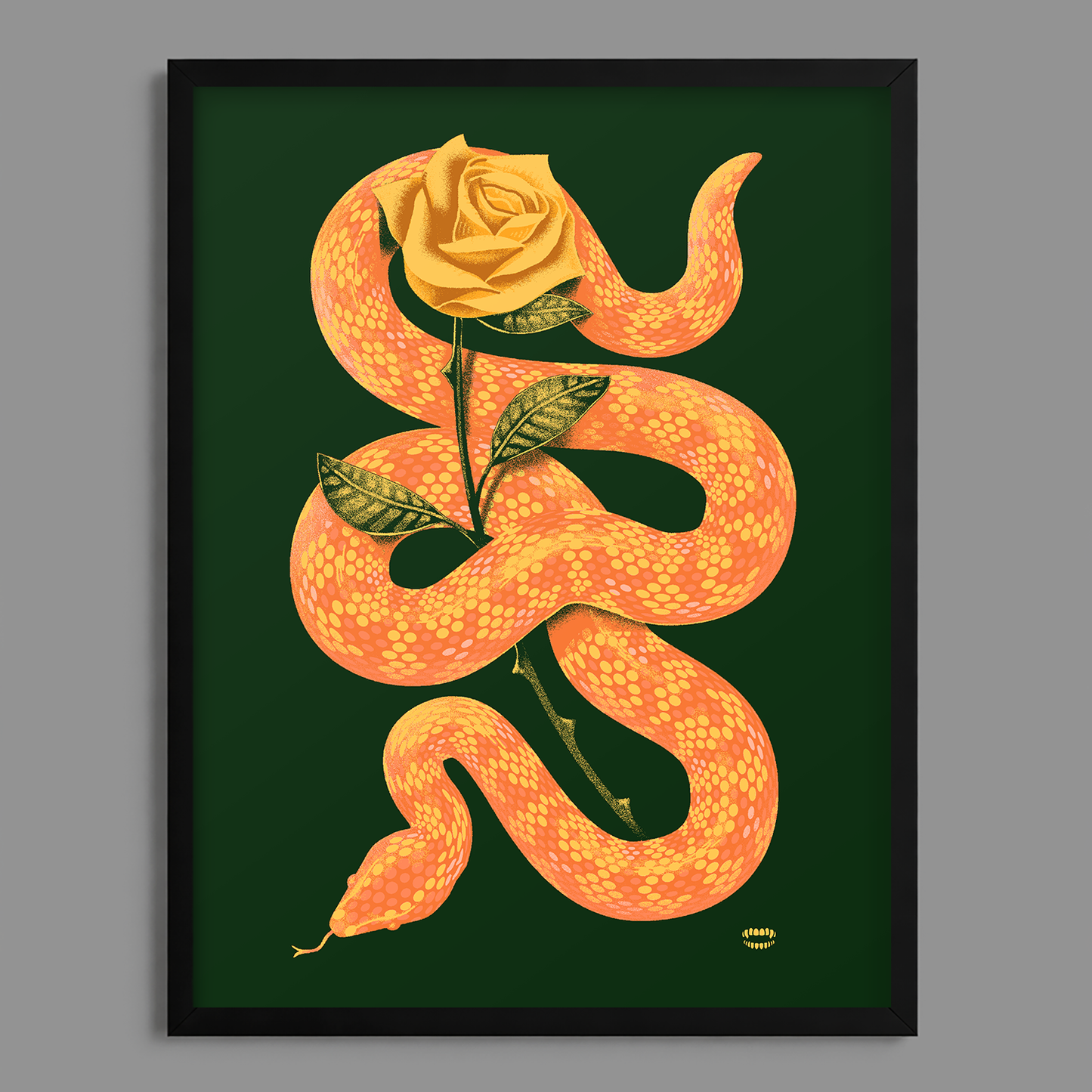 Snake Rose Print