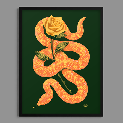 Snake Rose Print