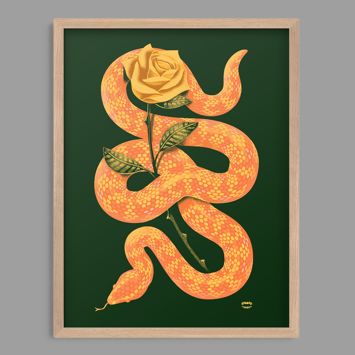 Snake Rose Print