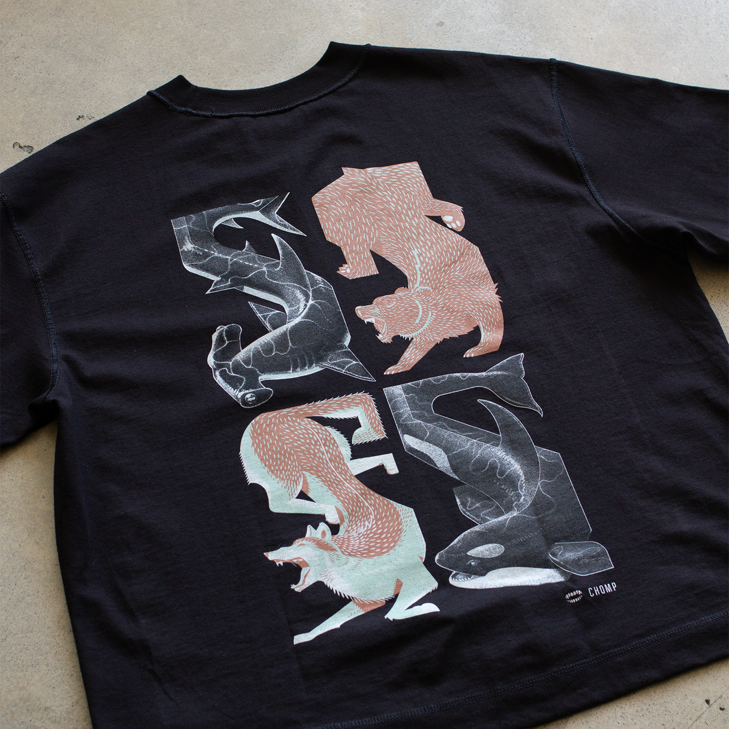 Tessellation Black Boxy Tee