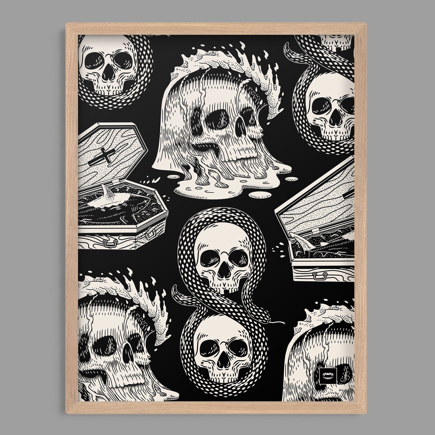 Wave Skull Print